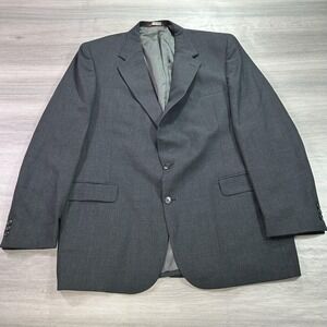 Botany 500 Blazer Mens 46 Long Charcoal Gray Wool Blend‎ Two Button Jacket USA